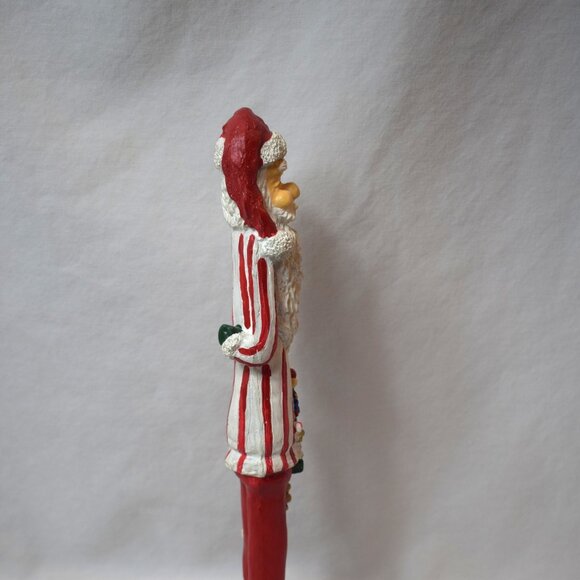 Vintage Resin Skinny Santa Claus Figure With Black Boots and Toys - Picture 7 of 11